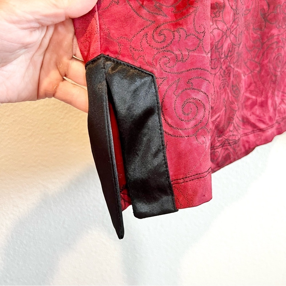 Caslon Red Velvet Blouse 2X Plus Dark Romantic Witchy Luxe Top - Picture 6 of 12